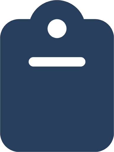 blue icon of a clipboard